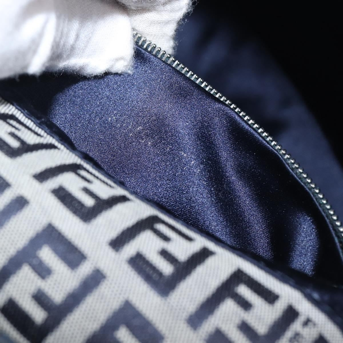 Fendi Zucchino Mamma Baguette Canvas, Navy, Canvas, Shoulder Bag