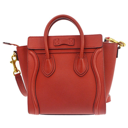 Celine Luggage Grainy Leather, Red, Leather, Handbag