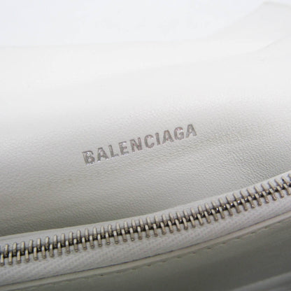 Balenciaga Crush Chain Flap Quilted Crushed Calfskin, White, Leather, Handbag