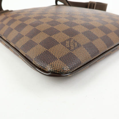 Louis Vuitton Brooklyn Pochette Plate Damier, Brown, Canvas, Clutch