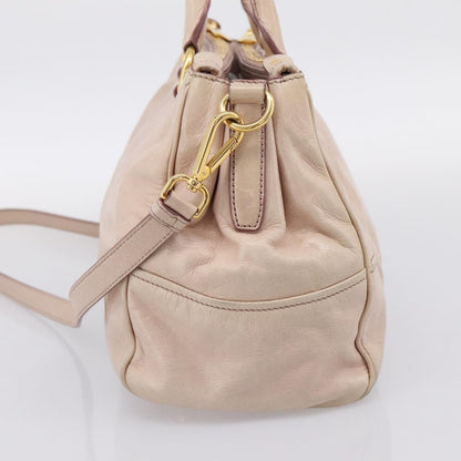 Miu Miu Vitello Lux Ring Satchel Leather, Pink, Leather, Handbag