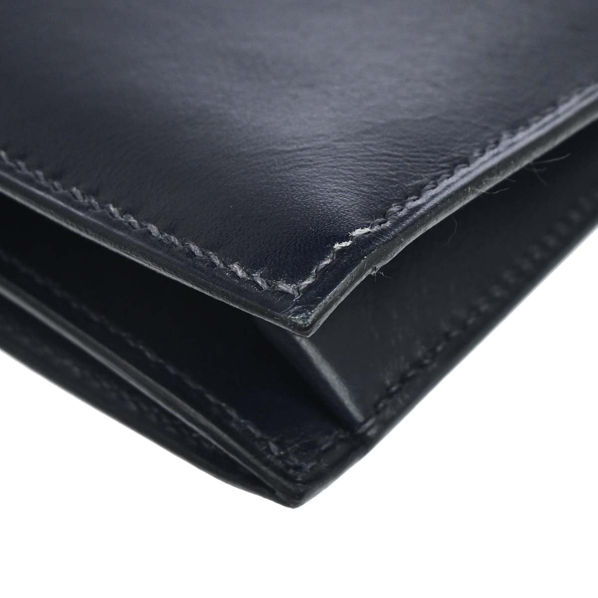 Hermes Jet Clutch Box Calf, Navy, Leather, Clutch