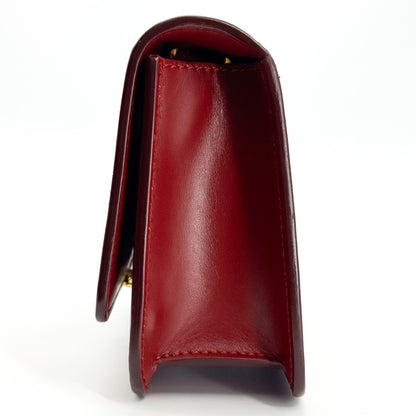 Burberry TB Flap Leather, Red, Leather, Handbag