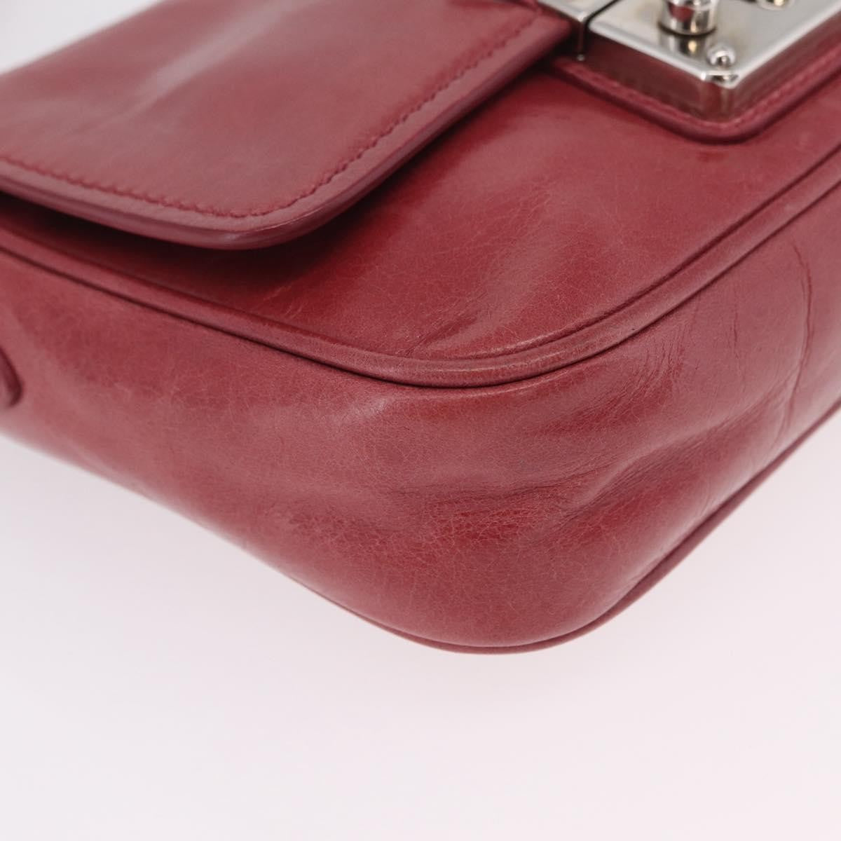 Miu Miu Madras Shoulder Leather, Pink, Leather, Crossbody Bag