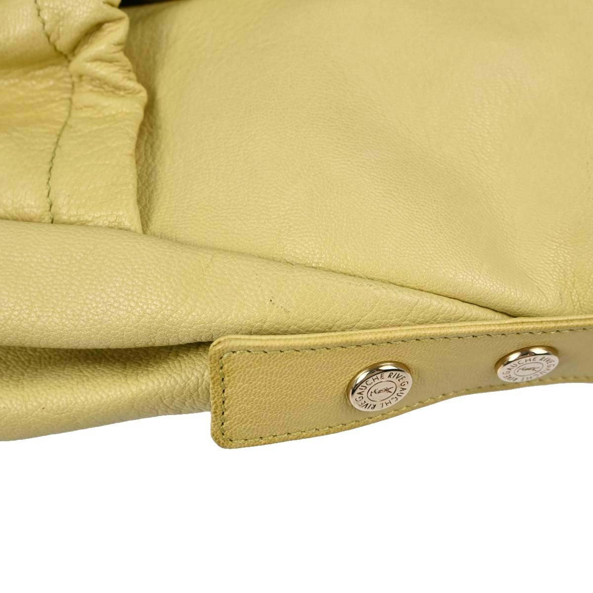 Saint Laurent Mombasa Hobo Leather, Yellow, Leather, Shoulder Bag