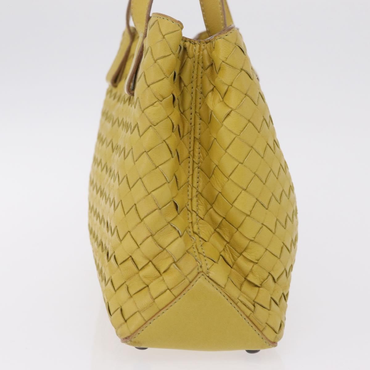Bottega Veneta Belted Intrecciato Nappa, Yellow, Leather, Tote Bag