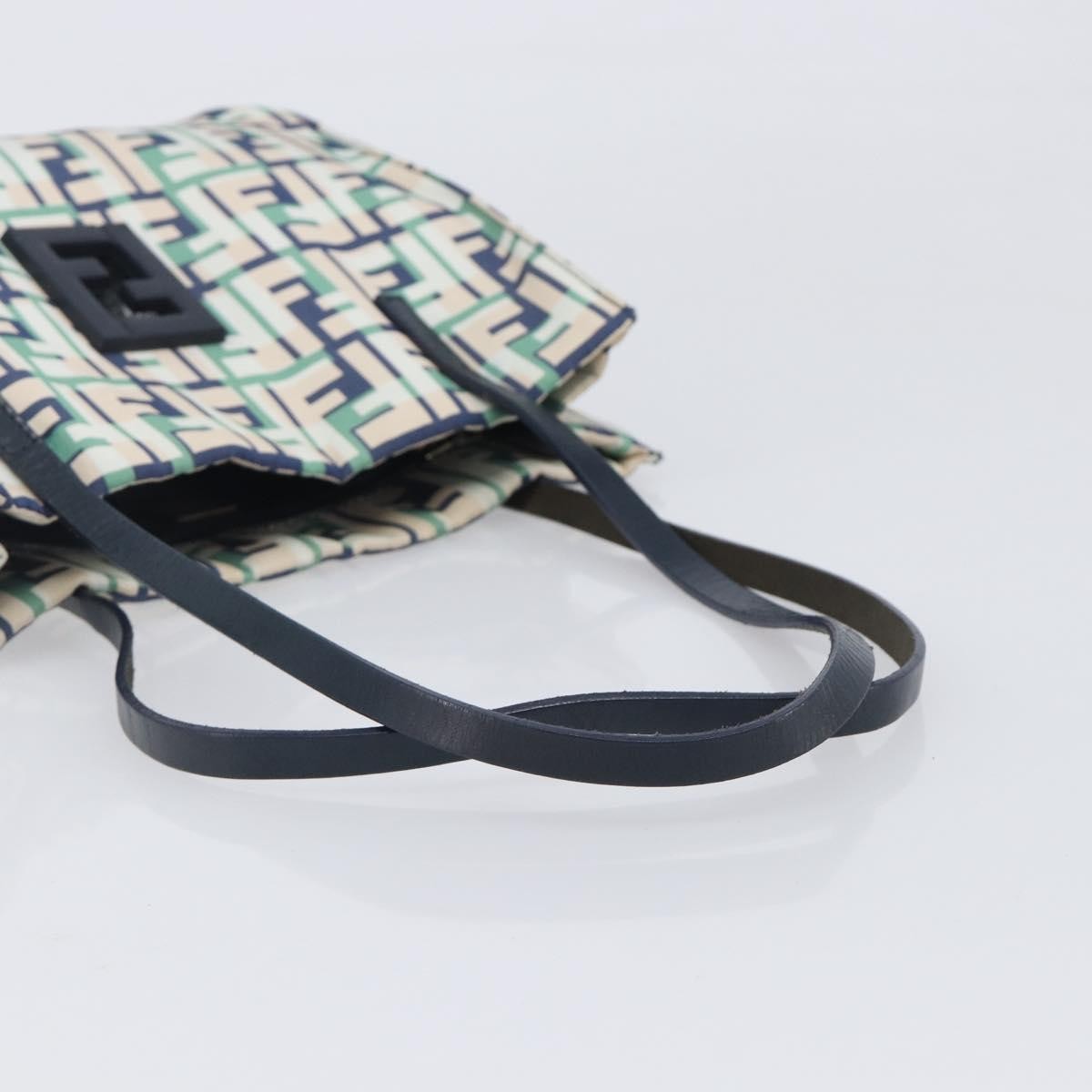Fendi Logo Zucca Nylon, Green, Nylon, Tote Bag