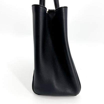Fendi 2Jours Leather, Black, Calfskin, Handbag