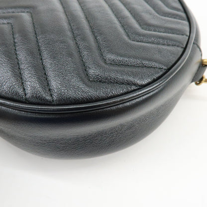 Gucci GG Marmont Round Matelasse Leather, Black, Leather, Shoulder Bag
