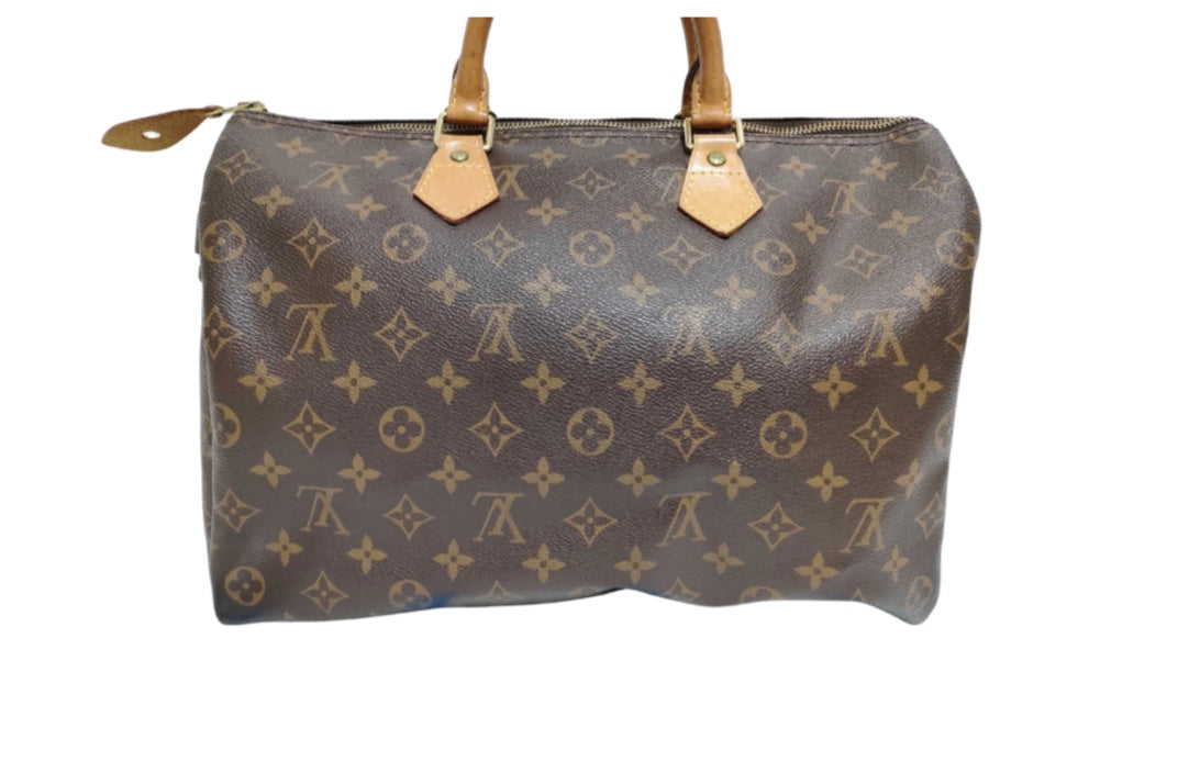 Louis Vuitton Speedy Handbag Monogram Canvas, Brown, Canvas, Handbag