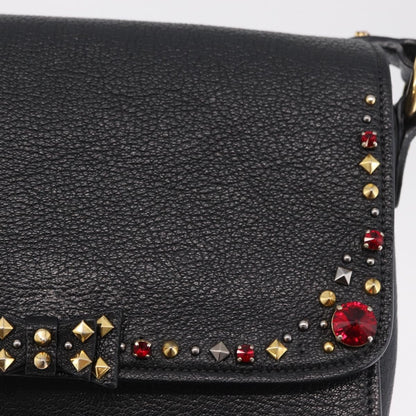 Miu Miu Shoulder Leather, Black, Leather, Shoulder Bag