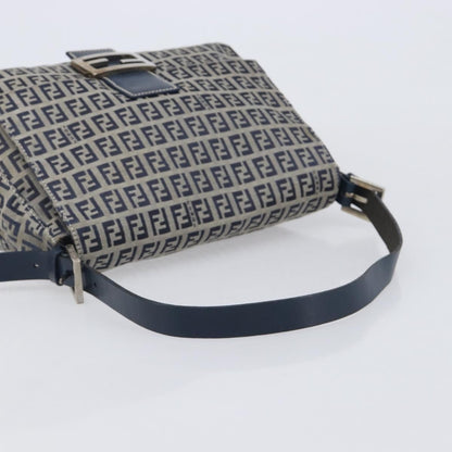 Fendi Zucchino Mamma Baguette Canvas, Navy, Canvas, Shoulder Bag