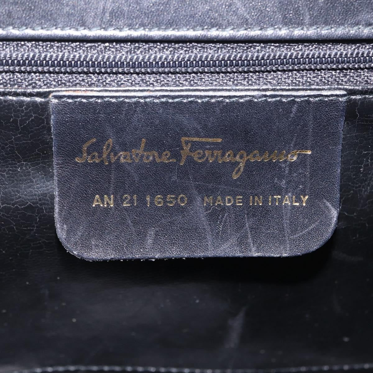 Salvatore Ferragamo Vintage Top handle Leather, Black, Leather, Handbag