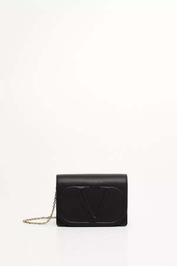 Valentino, Black, Leather, shoulder