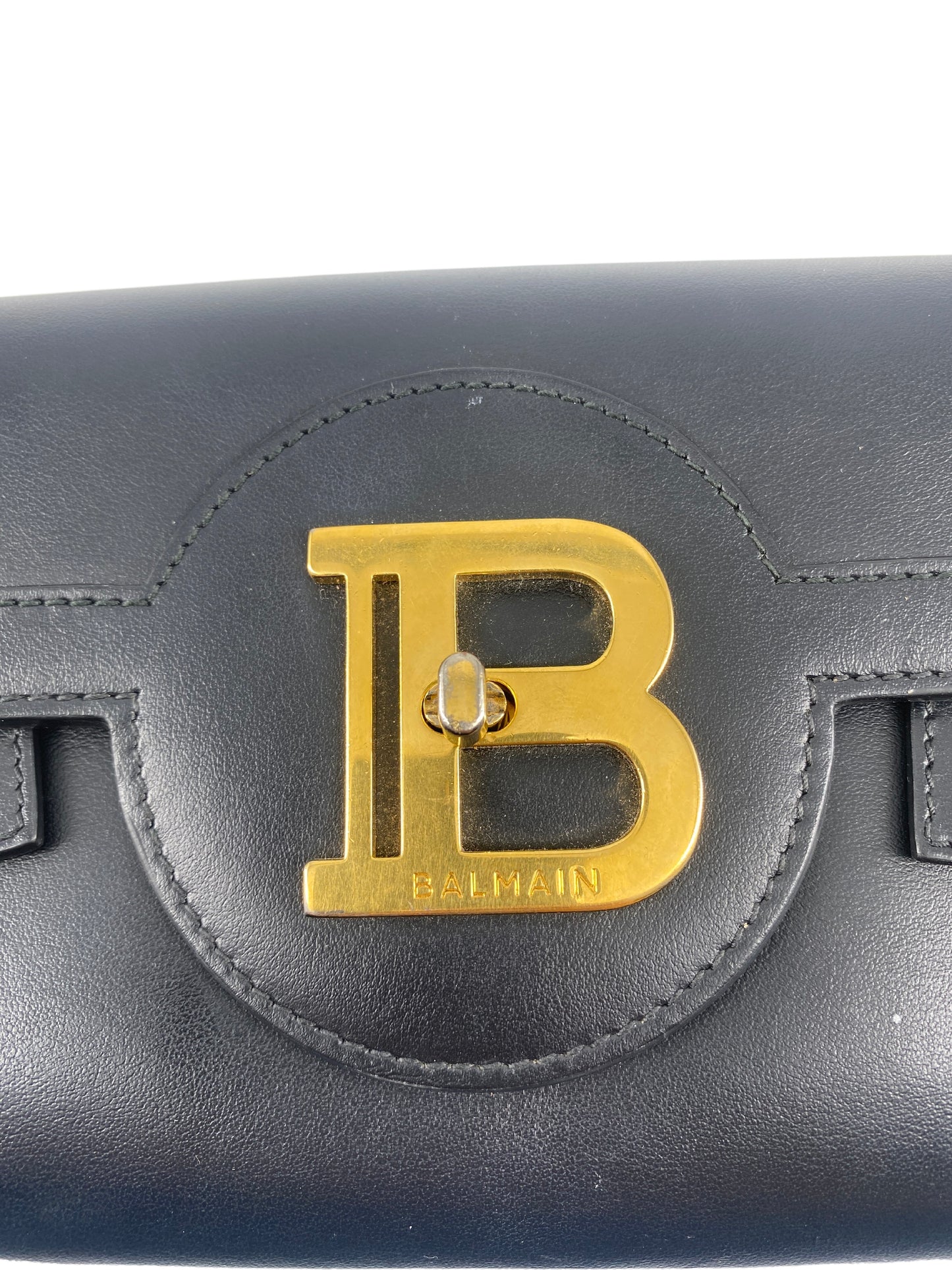 Balmain B-Buzz Leather, Black, Leather, Shoulder Bag