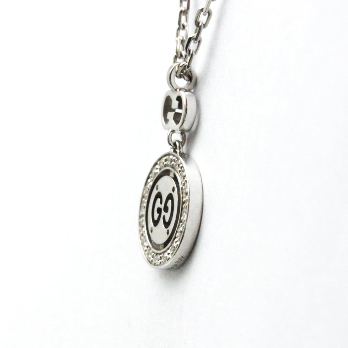 Gucci Icon Twirl 18K White Gold with Diamonds, Silver, White Gold, Necklace