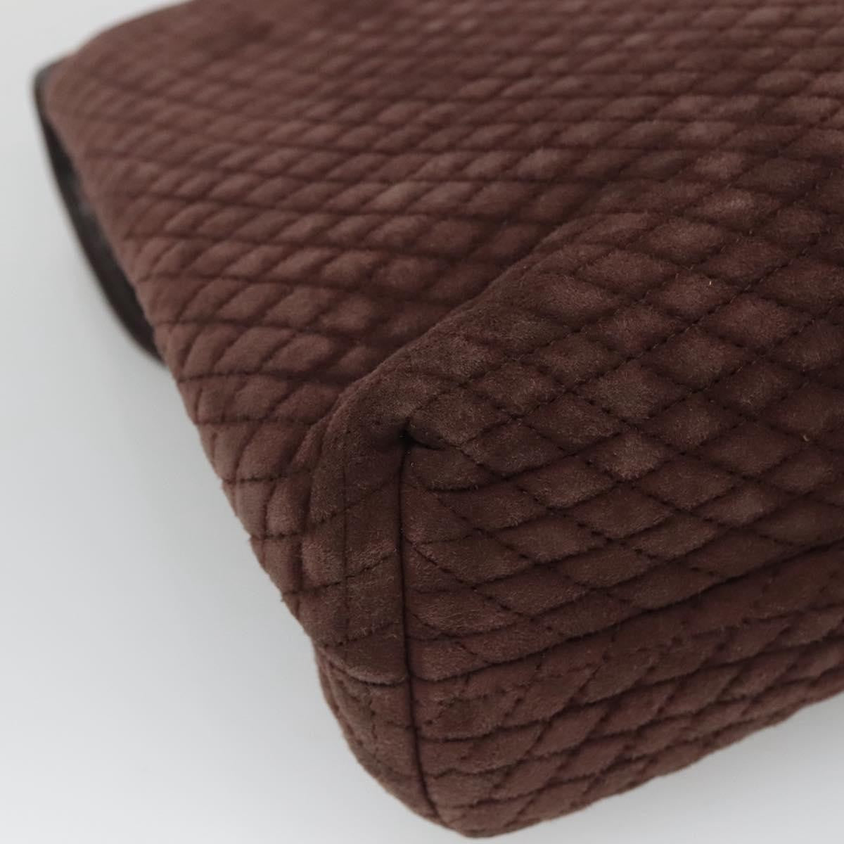 Bally Handbag Quilted Suede, Brown, Suede, Handbag