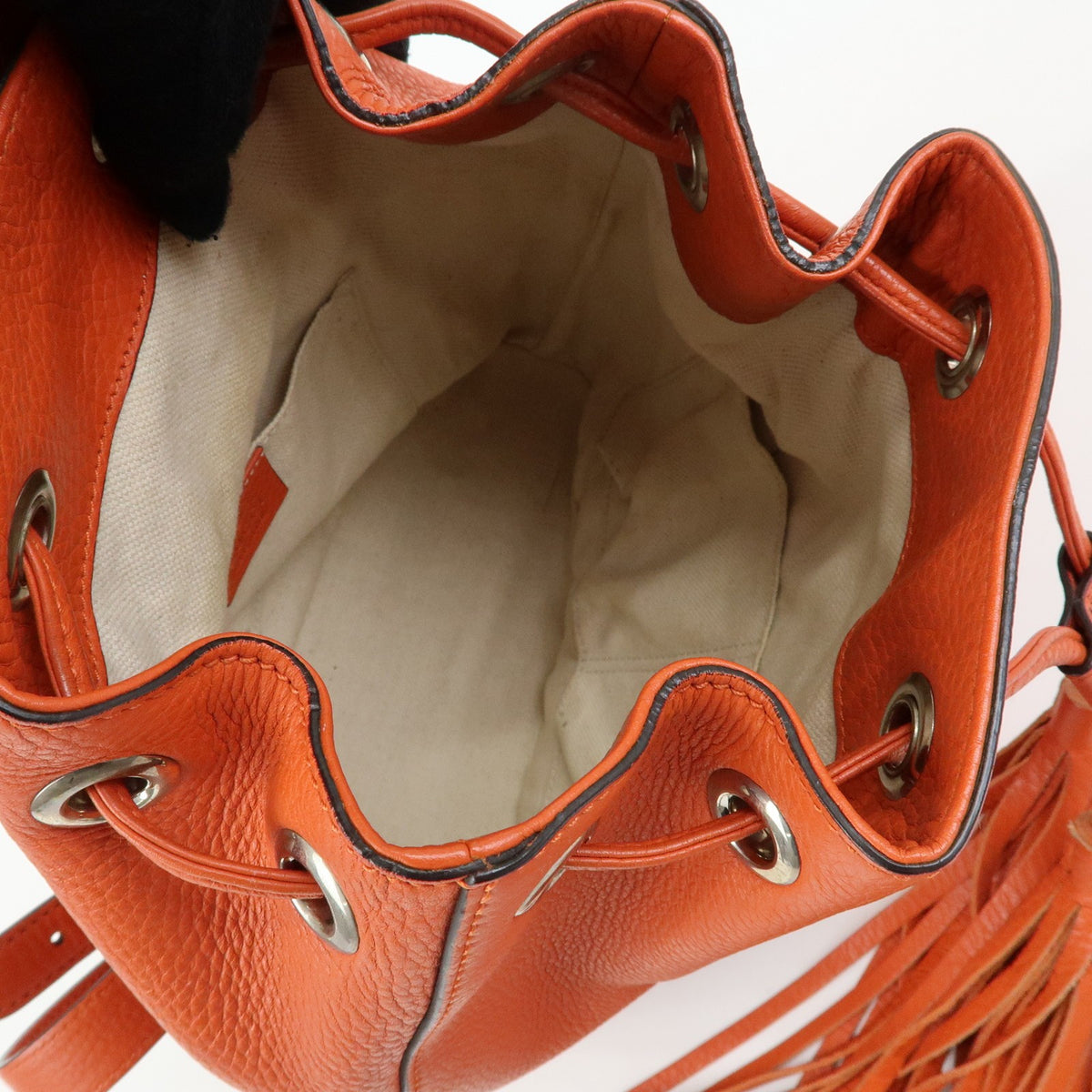 Gucci Bamboo Tassel Leather, Orange, Leather, Backpack