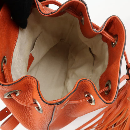 Gucci Bamboo Tassel Leather, Orange, Leather, Backpack