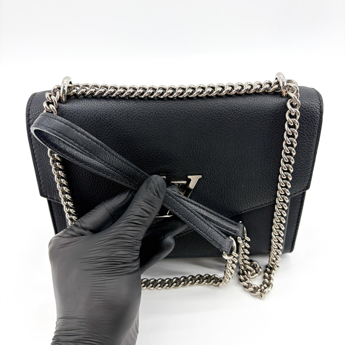 Louis Vuitton Mylockme Leather, Black, Leather, Handbag