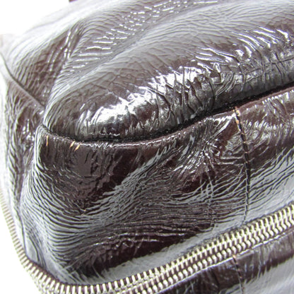 Prada Convertible Zippers Vernice Sfumata, Brown, Patent Leather, Tote Bag