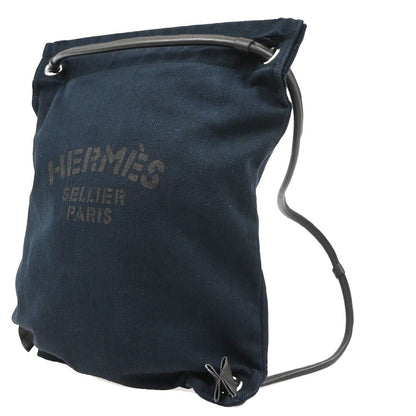 Hermes Maline Toile, Blue, Canvas, Backpack