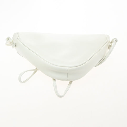 Celine Triangle Leather, White, Leather, Shoulder Bag