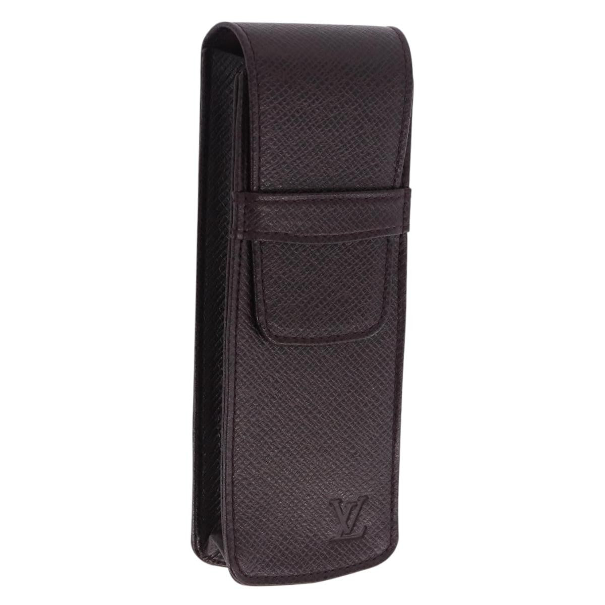 Louis Vuitton Etui à stylo Leather, Brown, Leather, Clutch