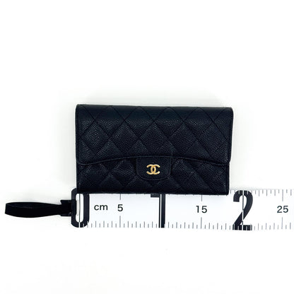 Chanel Timeless Long Wallet Lambskin, Black, Leather, Wallet