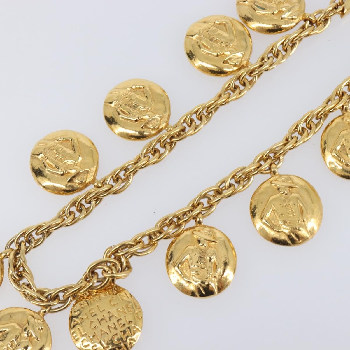 Chanel Vintage Diamond Coco Mademoiselle Long Metal, Gold, Metal, Necklace