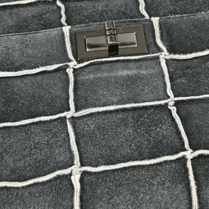 Chanel Accordion Reissue Flap Patchwork Suede, Gray, Suede, Handbag