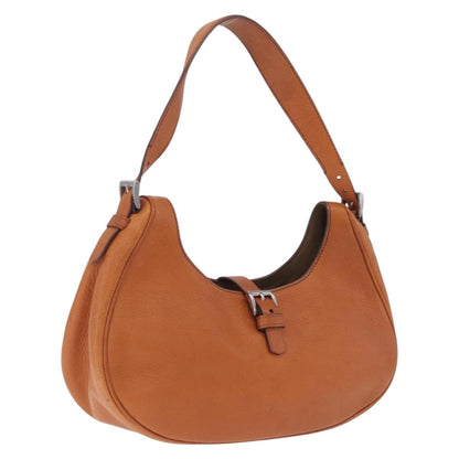 Prada Shoulder Leather, Brown, Leather, Shoulder Bag