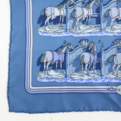 Hermes Carré 42 Silk, Blue, Silk, Scarf