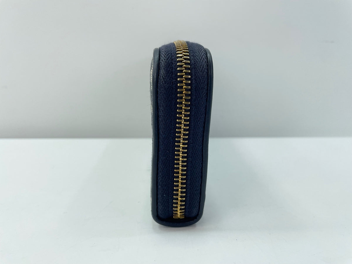 Christian Dior 30 Montaigne Voyageur canvas, Navy, Canvas, Wallet