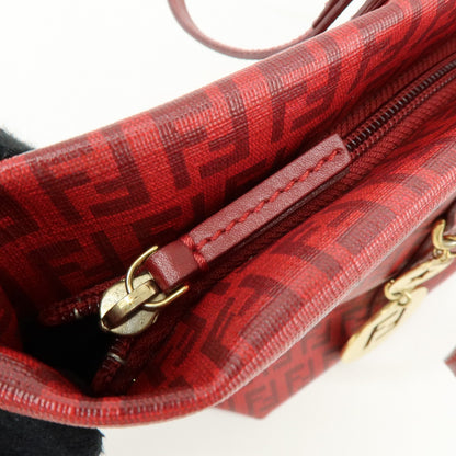 Fendi Superstar Zucchino Coated Canvas, Red, PVC, Tote Bag