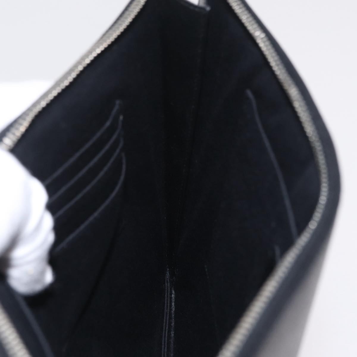 Saint Laurent Letters Zip Clutch Leather, Black, Leather, Clutch