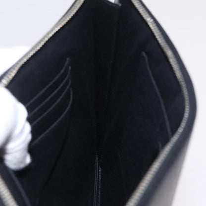 Saint Laurent Letters Zip Clutch Leather, Black, Leather, Clutch
