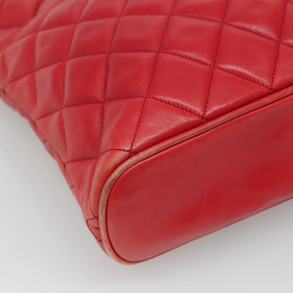Chanel Chanel vintage cc chain leather, RED, LEATHER, Shoulder bag