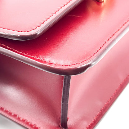 Burberry TB Flap Leather, Red, Leather, Handbag