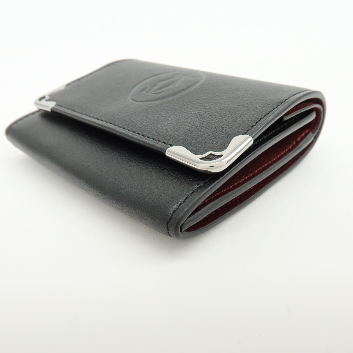 Cartier Coin Purse Must de Cartier Leather, Black, Leather, Wallet