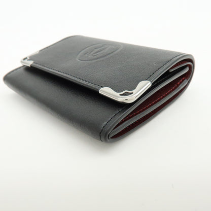 Cartier Coin Purse Must de Cartier Leather, Black, Leather, Wallet
