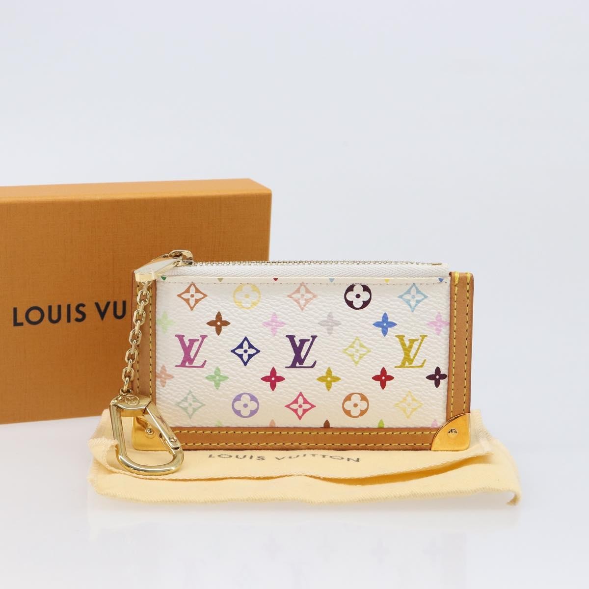 Louis Vuitton Pochette Clés Monogram Canvas, White, Canvas, Wallet