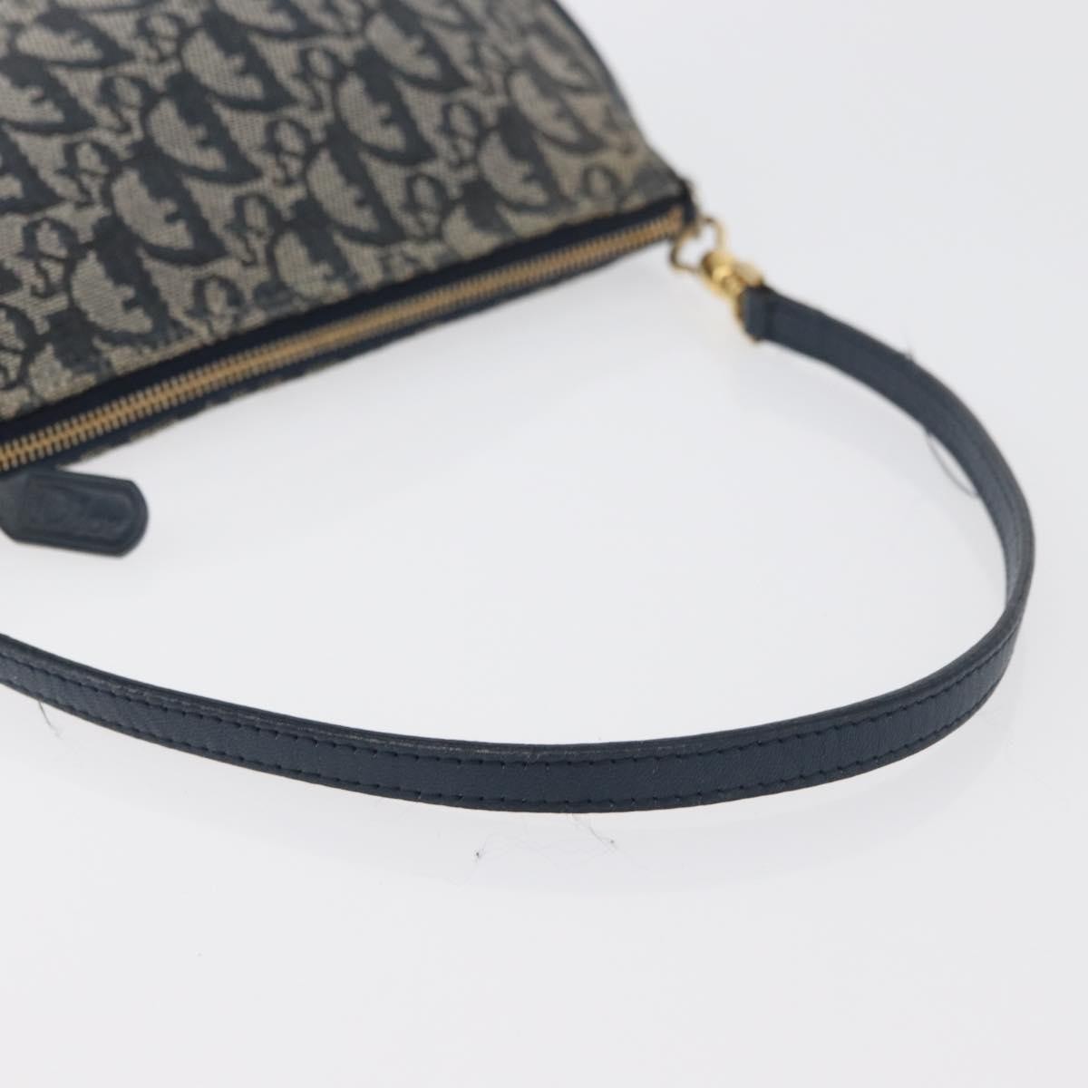 Christian Dior Vintage Saddle Bag Canvas, Navy, Canvas, Clutch