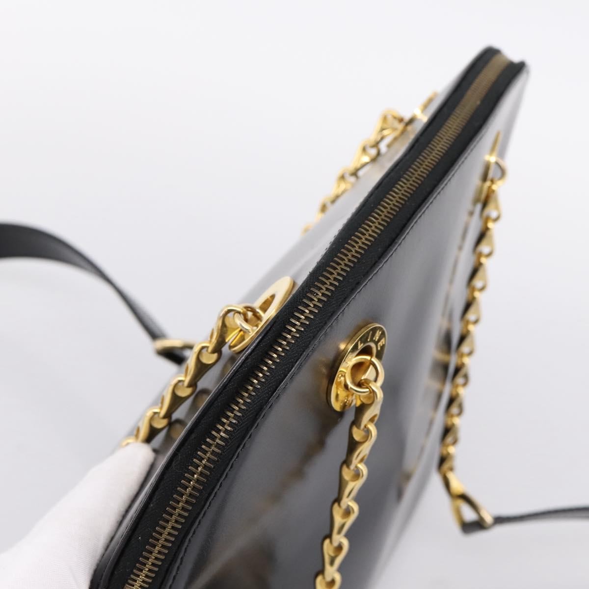 Celine Shoulder Leather, Black, Leather, Shoulder Bag