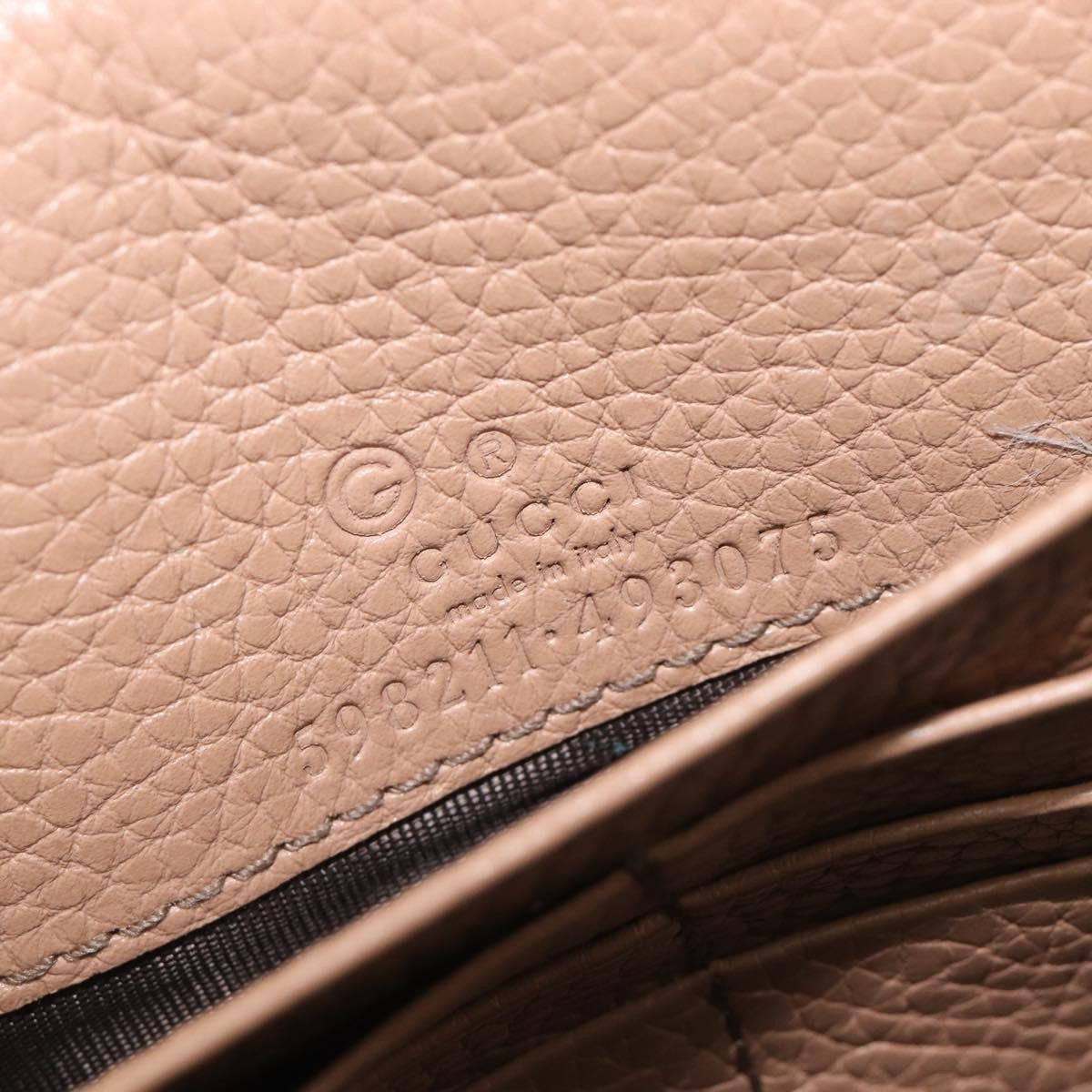 Gucci Soho Wallet on Chain Leather, Beige, Leather, Shoulder Bag