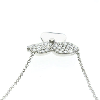 Tiffany & Co. Paper Flowers Pendant Platinum with Pave Diamonds, Silver, Platinum, Necklace