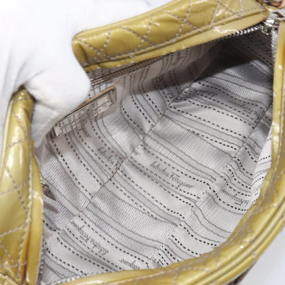 Salvatore Ferragamo Vala Patent Leather, Green, Patent Leather, Shoulder Bag