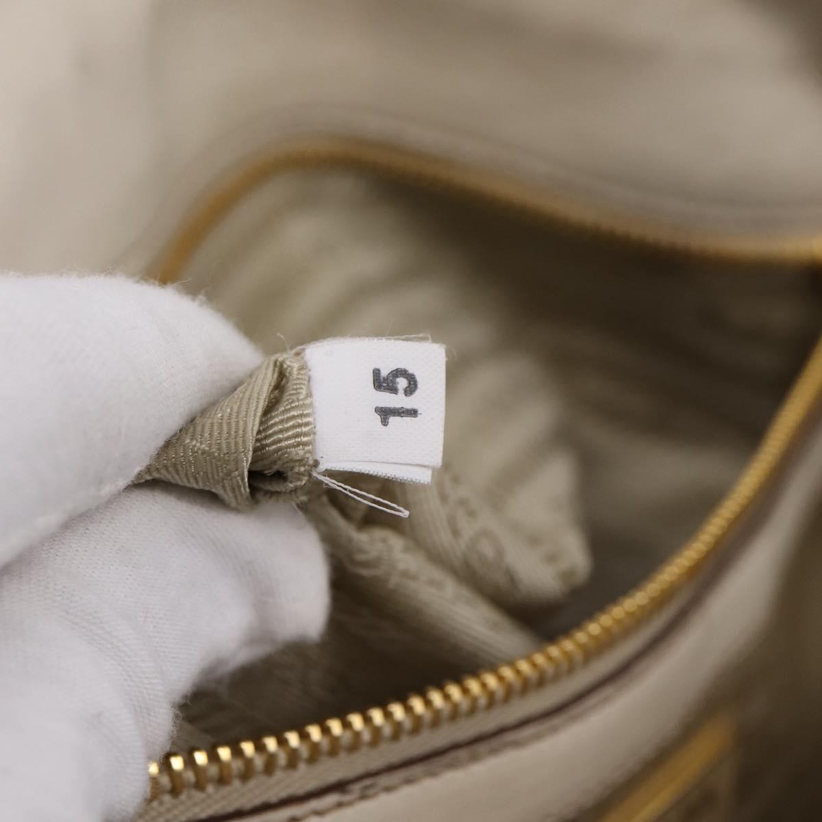 Prada Gaufre Convertible Satchel Nappa Leather, Beige, Leather, Handbag