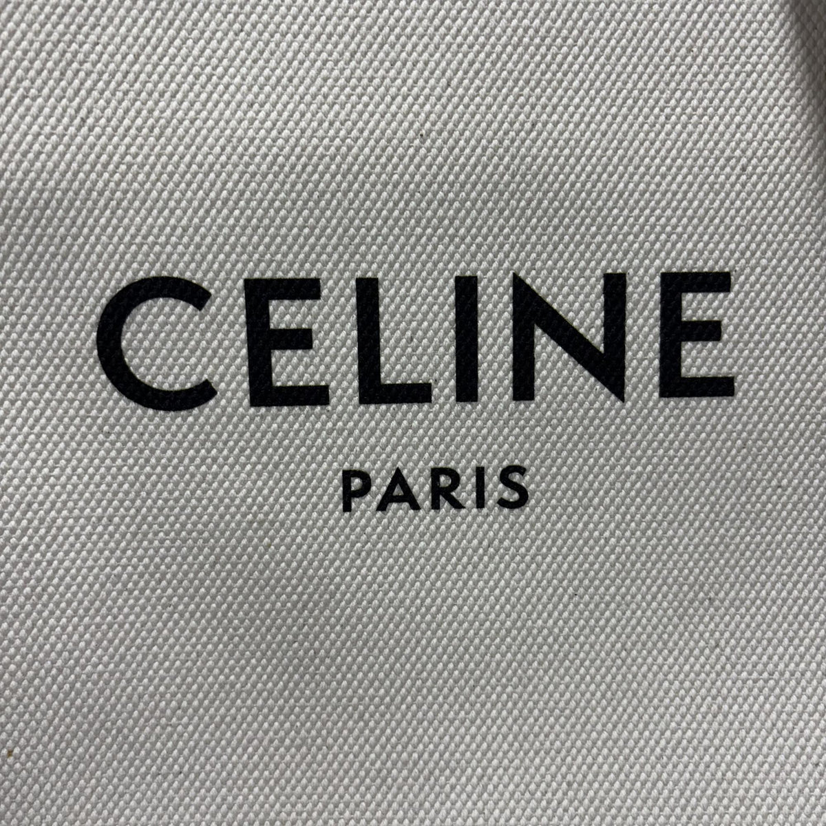 Celine Vertical Cabas Canvas with Leather, White, Canvas, Tote Bag