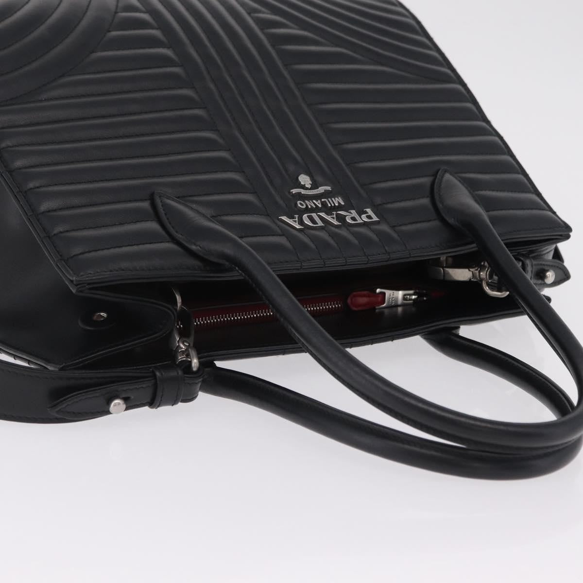 Prada Double Zip Diagramme Quilted Leather, Black, Leather, Tote Bag